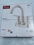 Pfister Briscoe 4 In. Centerset Bathroom Faucet Spot Defense Brushed Nickel. Fixed Price $59.00.