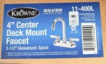 Krowne 11400L In Deck Mount Faucet W/ 3 1/2 Gooseneck Spout. Fixed Price $79.50.