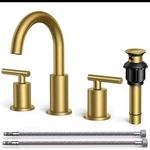 Forious 8 Inch Widespread Brushed Gold Bathroom Faucet 3 Hole, 2 Handle .... Fixed Price $50.00.