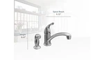 Moen 7437 Chateau 1-HANDLE Single Mount Low Arc Kitchen Faucet With Sprayer. Fixed Price $60.00.