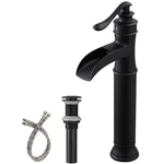 Transform Your Bathroom - Matte Black Waterfall Vessel Sink Faucet. Fixed Price $114.99.