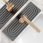 Eormoe Home Stone Sink Faucet Splash Guard Mat Grey 15". Fixed Price $14.99.