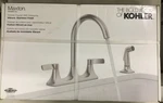 Kohler Maxton Vibrant Stainless Double Handle Deck-mount Kitchen Faucet. Fixed Price $75.00.