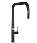 Akdy Pull Down Sprayer Kitchen Faucet In Matte Black & Brushed Nickel KF0022-6. Fixed Price $154.00.