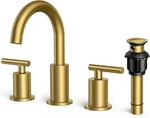Forious Brushed Gold Bathroom Faucet 3 Hole, Two Handle Sink. Fixed Price $51.41.