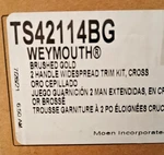 Moen TS42114BG Weymouth Brushed Gold Two-handle Cross Bathroom Faucet. Fixed Price $849.99.