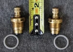 Central Brass Faucet Replacement Stems, Hot/cold Pair, G-454-EL & G-454-ER New. Fixed Price $16.00.