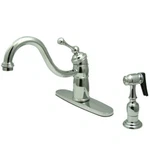 Kingston Brass KB1571BLBS Victorian Mono Block Kitchen Faucet With Sprayer. Fixed Price $215.58.