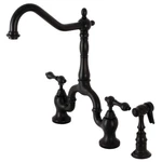 Kingston Brass KS7750ALBS English Country Bridge Kitchen Faucet, Matte Black. Fixed Price $320.15.