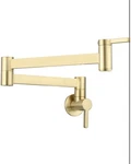 Tecmolog Pot Filler Faucet Wall Mount Brushed Gold Brass Kitchen CT172J2. Fixed Price $64.95.