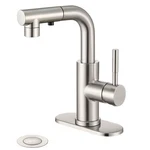 Ultimate Unicorn Brushed Nickel Single Handle Modern Bathroom Faucet With Pull. Fixed Price $95.39.
