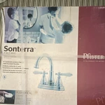 Pfister Sonterra LF-WL2-45PC Centerset Chrome Faucet W/ Drain, Porcelain. Fixed Price $29.95.