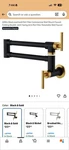 Gimili Black Gold Wall Mount Pot Filler Faucet Double Joint Swing Arm. Fixed Price $65.00.