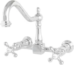 Kingston Brass KS1241AX Heritage Bridge Kitchen Faucet 8-1/2 Polished Chrome. Fixed Price $114.00.