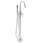 Akdy Chrome Freestanding Tub Filler Faucet Single Handle W/ Shower. Fixed Price $80.99.