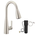 Moen Haelyn F87627SRS Pull Out Kitchen Faucet With Filter Stainless. Fixed Price $239.00.