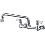 Bwe Kitchen Faucet Wall Mount 12IN Swivel Spout 8IN Center 2-HANDLE Commercial. Fixed Price $110.95.
