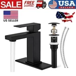 Black Bathroom Faucet Single Handle One Hole With Pop Up Drain. Fixed Price $31.98.