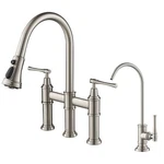 Kraus KPF-3121-FF-102 Allyn 1.8 Gpm Bridge Pull-down Faucet And Stainless. Fixed Price $449.95.