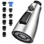 Xlajiao Kitchen Faucet Head Replacement, Premium 3 Function Brushed Nickel. Fixed Price $18.99.