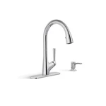 New Kohler Elmbrook Pull-down Sprayer Kitchen Faucet Soap Dispenser R22968. Fixed Price $110.00.