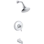 Kohler Revival K-T16113-4-CP Chrome Rite Temp Tub & Shower Faucet Scroll Handle. Fixed Price $499.95.