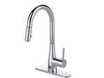 Runfine Single-handle Pull-down Sprayer Kitchen Faucet, Hands-free Chrome. Fixed Price $79.35.