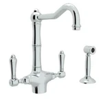 Rohl Acqui A1679LMWSAPC-2 Polished Chrome Two Handle Kitchen Faucet W/side Spray. Fixed Price $989.95.