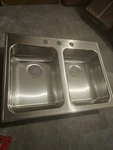 Just Manufacturing 28X21 " Stainless Steel Double Bowl Kitchen Sink DLADA2128. Fixed Price $150.00.