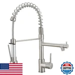 Aimadi Commercial Pull Down Sprayer Kitchen Faucet, Stainless Steel, Single Hand. Fixed Price $144.34.