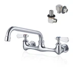 Inch Center Wall Mount Commercial Sink Faucet - 8" Swivel Spout Utility Fau.... Fixed Price $93.96.
