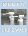 Delta H22WH White Sm Two Lever Metal Faucet Handles Genuine Part. Fixed Price $20.00.