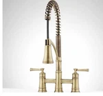 Signature Hardware Beasley 1.75 Gpm Bridge Pre-rinse Pull Down Kitchen Faucet. Fixed Price $534.01.