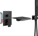 Airuida Wall Mount Tub Faucet With Waterfall Spout Style C, Matte Black. Fixed Price $222.99.