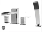Pfister Hole Roman Tub & Handshower Trim Kit RT6-4DF Kenzo Polished Nickel. Fixed Price $131.35.
