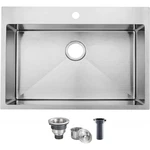 Kingo Home 28 Inch Drop Kitchen Sink 304 Stainless Steel Single Bowl Basin. Fixed Price $240.93.