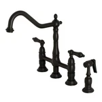 Kingston Brass KS127.ALBS Heritage 1.8 Gpm Widespread Bridge - Black. Fixed Price $419.22.