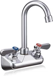 Leak-free Kitchen Faucet Wall Mount 4" Center, 3.5 Gooseneck, Chrome. Fixed Price $88.17.