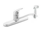Single Handle Kitchen Faucet With Sprayer, 1.5 Gpm, Chrome Cornerstone New. Fixed Price $99.99.