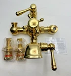 Signature Hardware Exposed Thermostatic Tub & Shower Faucet In Polished Brass. Fixed Price $349.99.