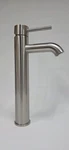 Elite Vessel Sink Faucet, Stainless Steel, High Arc, Single Hole, Handle. Fixed Price $32.00.