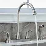 3 Hole Or 4 Two Handle Kitchen Faucet With Side Sprayer, Commercial Lead-fr. Fixed Price $53.95.