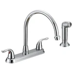 Ez-flo 10201 Chrome 2-HANDLE High Rise Kitchen Faucet With Pull-out Side Sprayer. Fixed Price $54.75.
