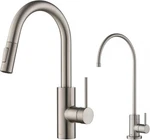 Oletto Spot Free Stainless Steel Pull-down Faucet With Water Filter Combo. Fixed Price $500.99.