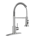 Forious Kitchen Faucet Pull Down Sprayer 1 Handle Brushed Nickel 3 Mode. Fixed Price $52.78.