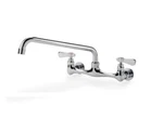 Commercial Kitchen Wall Mount Faucet With 8" Center And 10" Spout Nsf- No Lead. Fixed Price $72.00.