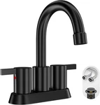 4 Inch 2 Handle Centerset Matte Black Lead-free Modern Bathroom Faucet, 360 Swi. Fixed Price $45.99.