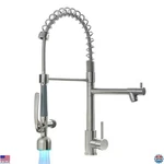 Brushed Nickel Pull Down Kitchen Faucet With Led Light, Single Handle Sprayer. Fixed Price $191.99.