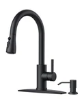 Forious Black Kitchen Faucet With Soap Dispenser And Pull Down Sprayer, Bar H.... Fixed Price $73.76.