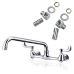 Sepaitek Leak-free Kitchen Faucet Wall Mount 8 Center 12 Swivel Spout. Fixed Price $118.61.